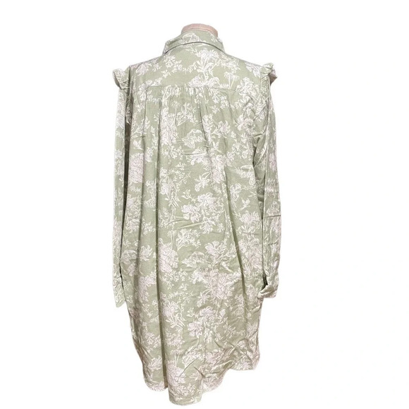Roller Rabbit Caxias Darya Dress Sage Green White Floral Size Medium - Picture 6 of 10